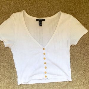 White Forever 21 Crop Top